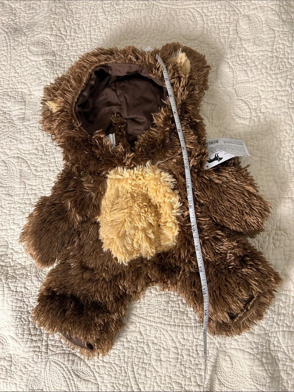 Bootique Brown and Cream Plush Pet Bear Costume Tag